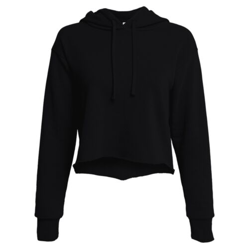 Women's Laguna Sueded Raw Edge Crop Hoodie Sweatshirt Thumbnail
