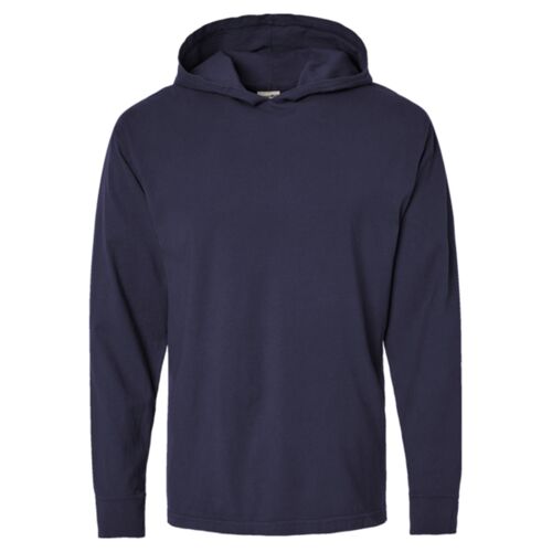 Unisex Garment-Dyed Jersey Hooded Long Sleeve T-Shirt Thumbnail