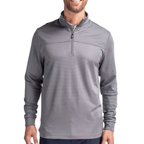 Cutter & Buck Traverse Stripe Stretch Quarter Zip Mens Pullover Thumbnail