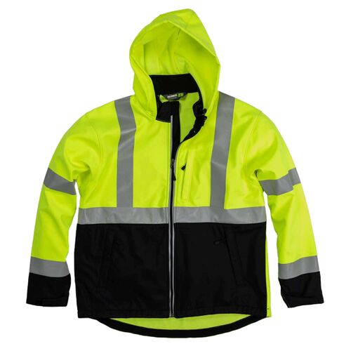 Men's Hi-Vis Class 3 Hooded Soft Shell Jacket Thumbnail