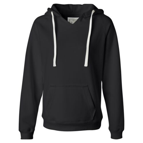 Women's Sueded V-Neck Hooded Sweatshirt Thumbnail