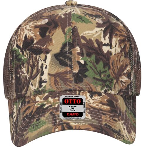 OTTO CAP® Camouflage 6 Panel Low Profile Mesh Back Trucker Hat Thumbnail