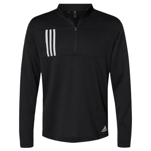 Men's 3-Stripes Double-Knit Quarter-Zip Pullover Thumbnail